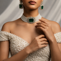 Emerald Pearl Royale Choker Set