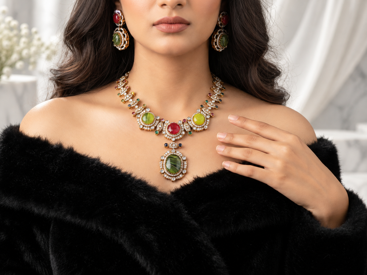 Aurora Gem Glow choker Set