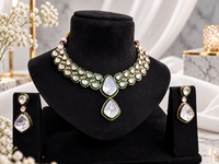 Ivory Teardrop Polki Necklace set