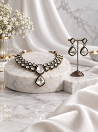 Ivory Teardrop Polki Necklace set
