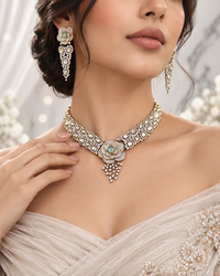 Kundan Monopoly AD Diamond necklace and earring set