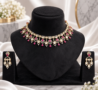 Ruby Cascade Kundan Necklace Set