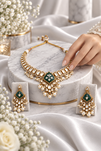 Meenakari Kundan Polki necklace set