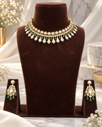 Moissanite necklace with earrings