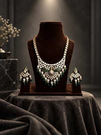 Mayura Emerald Kundan Necklace Set
