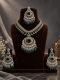 Emerald Maharani Bead Drop Necklace Set