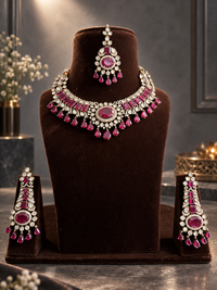Royal Ruby Teardrop Bridal Set