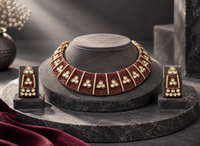 Regal Maroon Kundan Choker Set