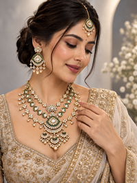 Emerald Maharani Kundan Bridal Set