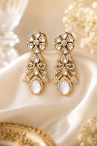 Ivory Noor Kundan Drop Earrings