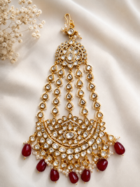 Ruby Maharani Kundan Pasa and pearl drops