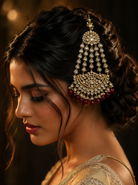 Ruby Maharani Kundan Pasa and pearl drops