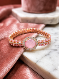 Pink Aura AD Diamond Bracelet