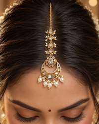 Aarohi Kundan Pearl Maang Tikka