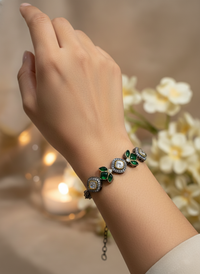 Bloom Oxidized and AD Diamond Bracelet