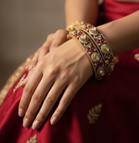 Royal Ruby Kundan Bangles