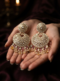 Jadau Dangle earrings with pearl drops