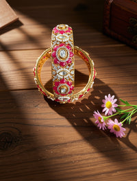 Kundan kadas with AD Diamond and pearls