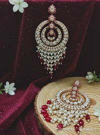 Ruhani Ruby Chandbali Kundan Earrings